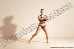 Underwear Martial art Woman White Moving poses Average long colored Dynamic poses Academic